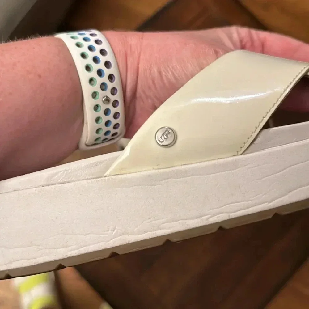 Ugg white platform sandals size 9